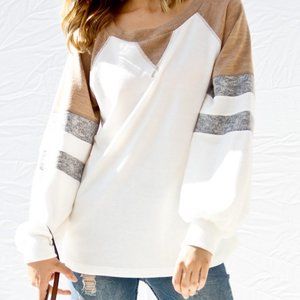 *NEW* Colorblock White Top